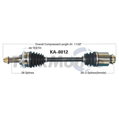 Surtrack Axle Cv Axle Shaft, Ka-8012 KA-8012